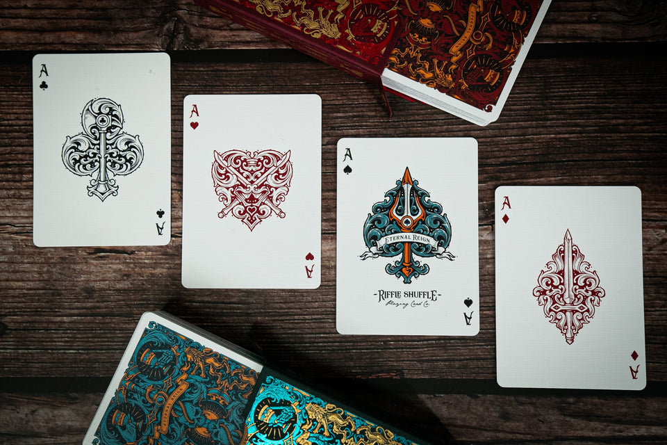 WILD REIGN Playing Cards: Evergreen and Crimson Decks 